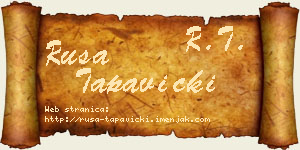 Rusa Tapavički vizit kartica